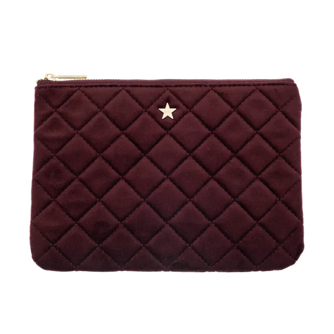 Hovedbilde VELVET QUILTED SMALL POUCH MAROON