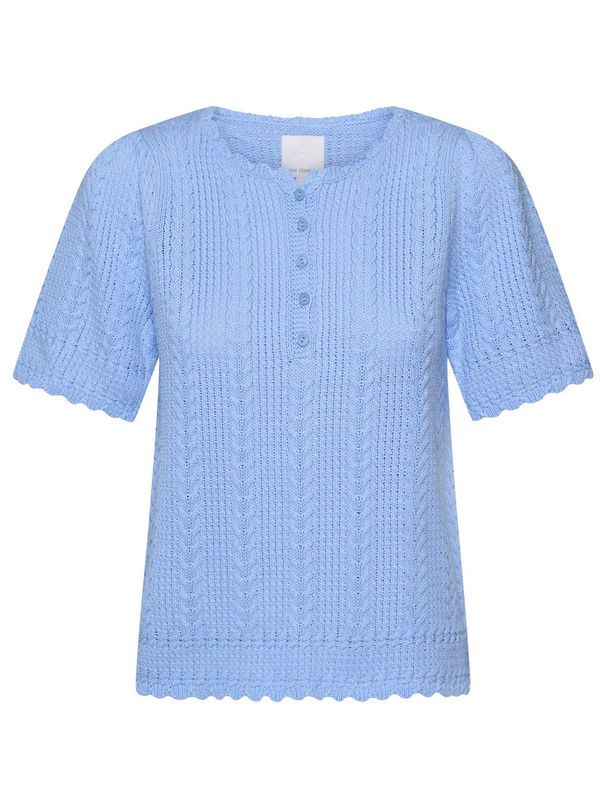ANE MONE - ESMERALDA PULLOVER MED KORT ERM - LYS BLÅ