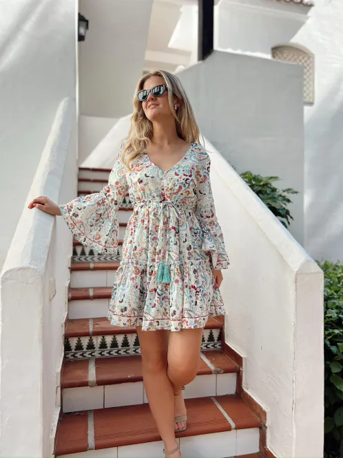 Hovedbilde Rah Oslo - Anna Short Dress - Mint Paisley