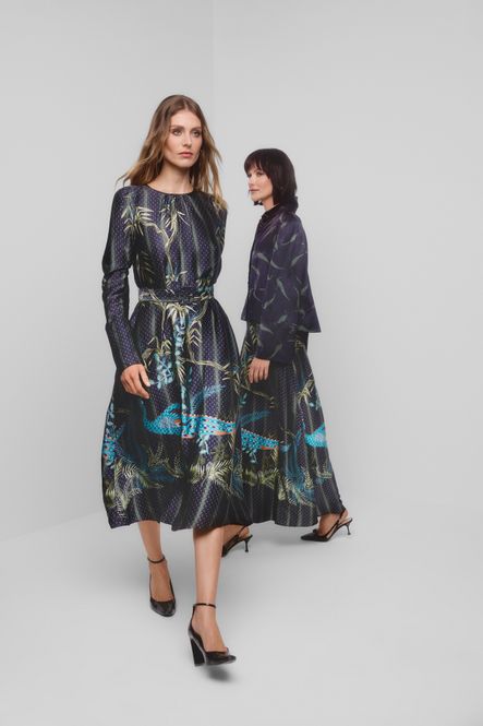Hovedbilde BYTIMO - Satin Button-Down Dress - Green Peacock