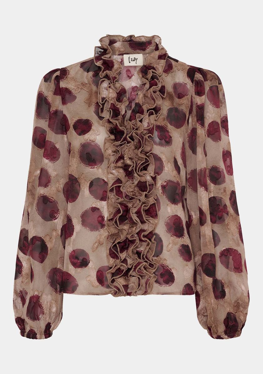 ISAY - Vibse Ruffle Bluse - Wine Bomb