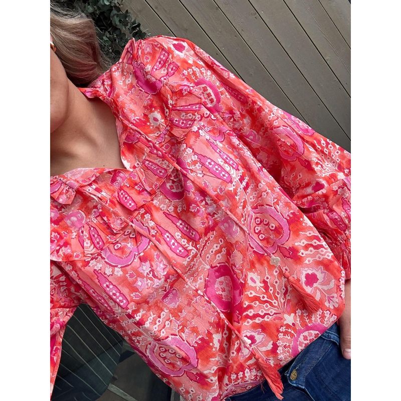 Rah Oslo - Malina Blouse - Orange Ikat