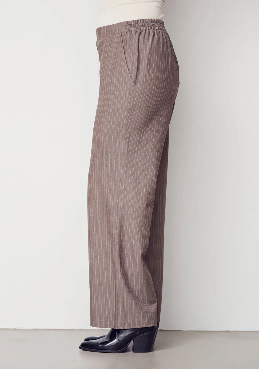 ISAY - Jessi Basic Pant - Taupe Pinstripe