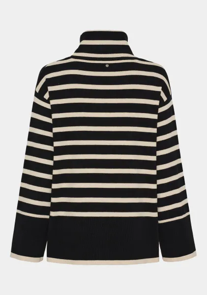 Hovedbilde ISAY - FRIGGA ROLLNECK PULLOVER - SVART/KREM 