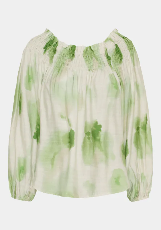 ISAY - Ane Stretch Blouse - Green Watercolor