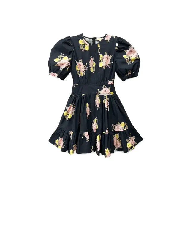 ByTiMo -  Poplin Mini Dress Black Posy