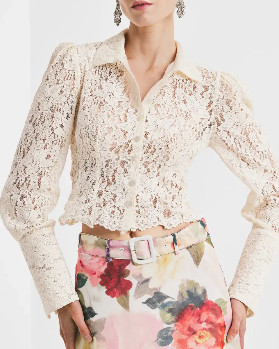 BYTIMO - LACE SHIRT - VINTAGE WHITE 