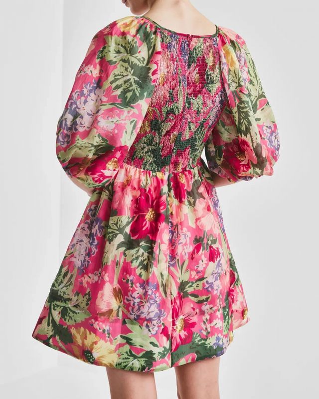 BYTIMO - CUPRO MINI DRESS - PINK BLOSSOMS 