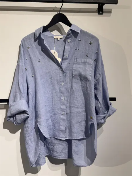 Hovedbilde Rah Oslo - Stonewash Shirt Pearls Lys blå