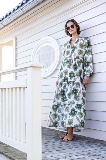 Hovedbilde HAUST - Loose Cotton Dress Olivengrønn