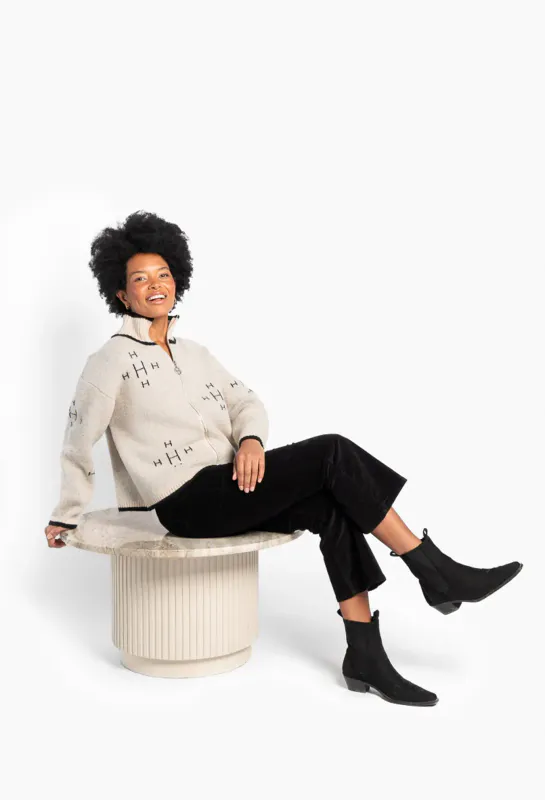 HÉST - Iben Zip Jacket - Light Beige Melange 