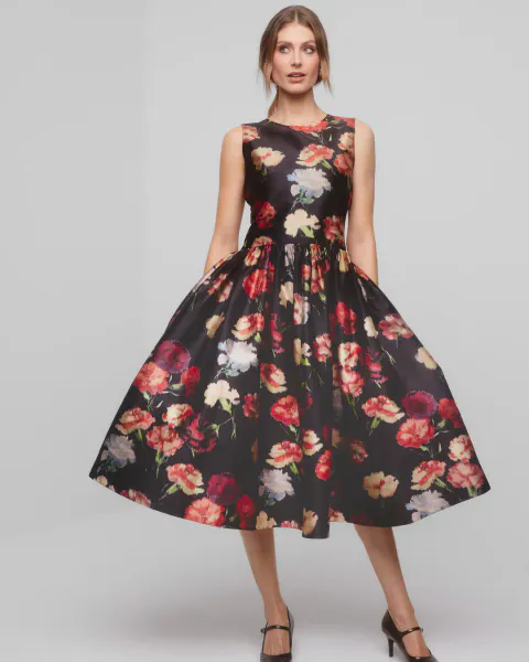 Hovedbilde BYTIMO - TAFFETA MIDI DRESS - POPPY