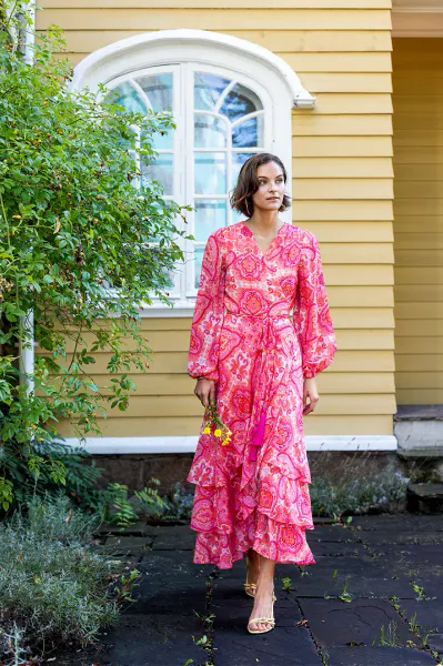 Hovedbilde HAUST - Feminine Long Wrap Dress Paisley