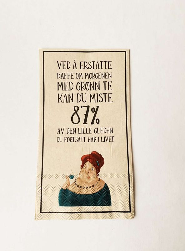 Serviett-  Ved Å Erstatte Kaffe 33×40 Cm