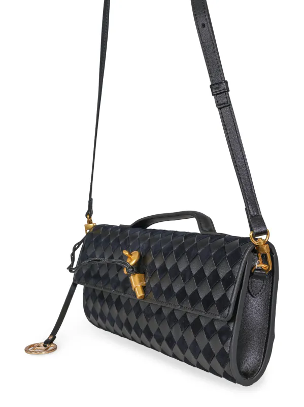 HAUST - WOVEN LEATHER CLUTCH SORT